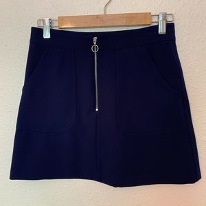 Forever21 size small blue mini skirt with zipper
